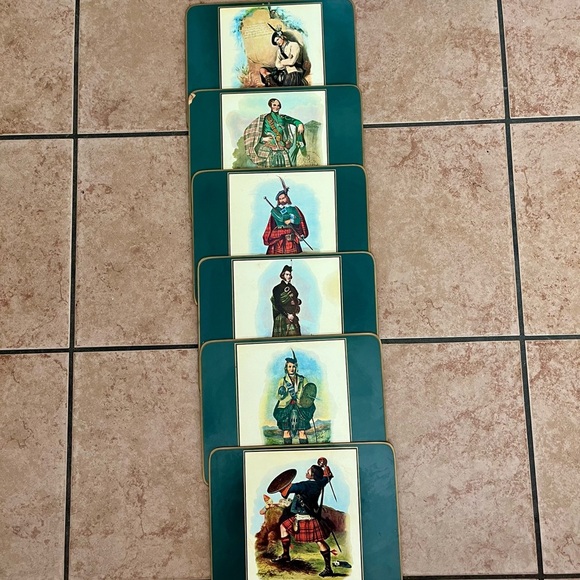 Set of 6 Scottish Themed Coasters/table mats 7/9 inches - Picture 2 of 10